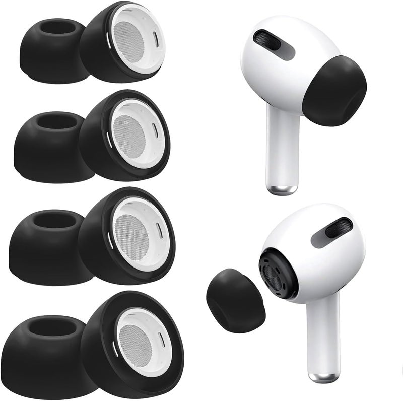 Vsagier 4 Pairs Replacement Ear Tips for AirPods Pro and AirPods Pro 2 with Noise Reduction Hole, Non-Slip Soft Silicone Ear Tips for AirPods Pro and Fit in The Charging Case(XS/S/M/L) - Image 1